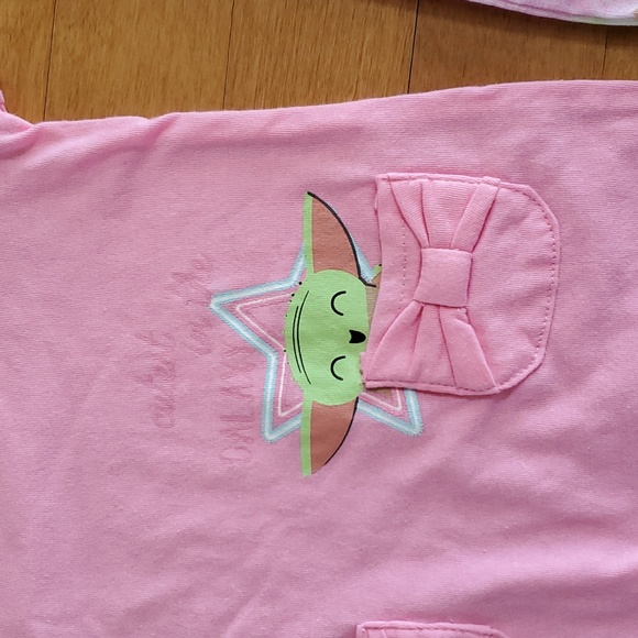 Baby Girl Star Wars The Mandalorian Baby Yoda Outfit Set Romper Size 3 6 mo NWT - Picture 2 of 2